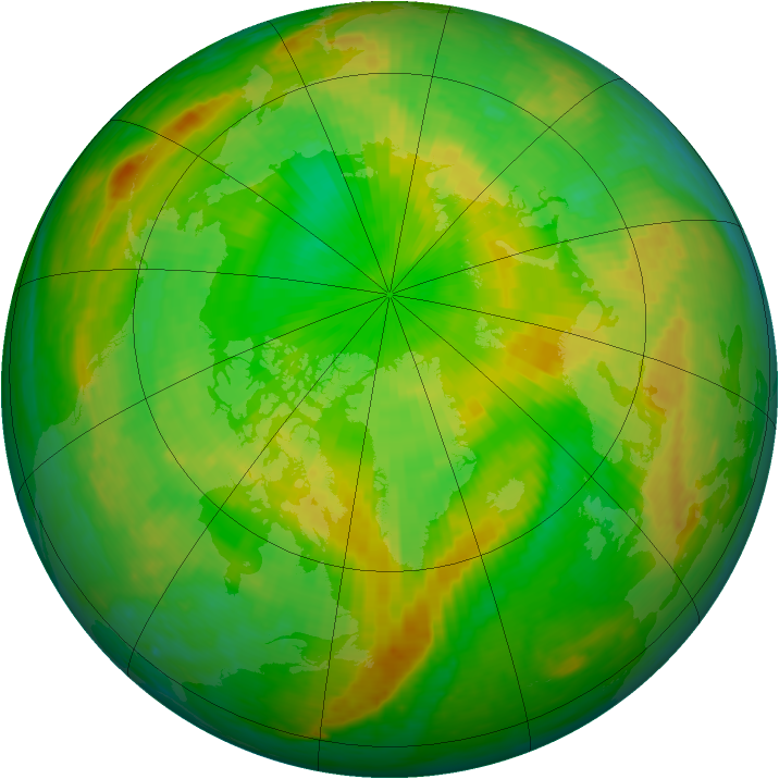 Arctic ozone map for 13 June 2004